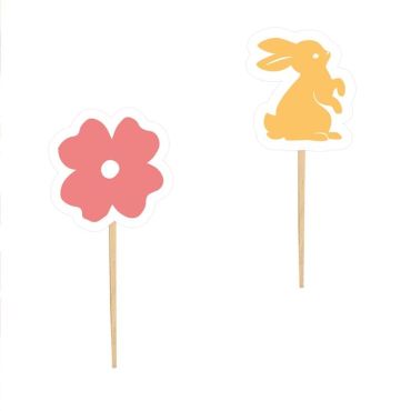 Pack de 12 pics de décoration - Joyeuses Pâques | jourdefete.com Pack de 12 pics de décoration - Joyeuses Pâques | jourdefete.com