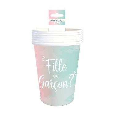 Pack de 6 gobelets - Collection Gender Reveal | jourdefete.com Pack de 6 gobelets - Collection Gender Reveal | jourdefete.com