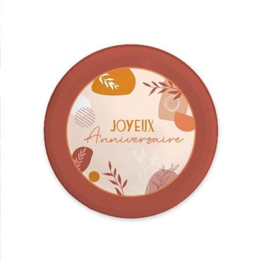 Pack de 6 assiettes - Joyeux Anniversaire - Collection Terracotta | jourdefete.com Pack de 6 assiettes - Joyeux Anniversaire - Collection Terracotta | jourdefete.com