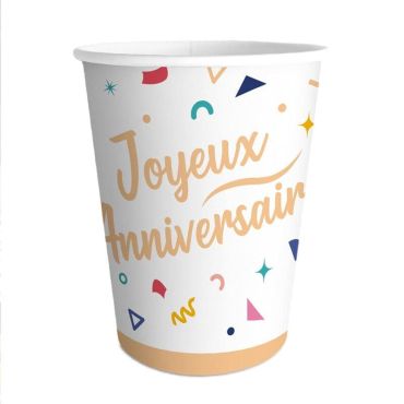 Pack de 6 gobelets - Joyeux Anniversaire - Collection Confettis | jourdefete.com Pack de 6 gobelets - Joyeux Anniversaire - Collection Confettis | jourdefete.com