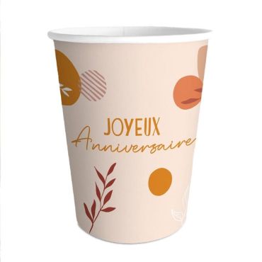 Pack de 6 gobelets - Joyeux Anniversaire - Collection Terracotta | jourdefete.com Pack de 6 gobelets - Joyeux Anniversaire - Collection Terracotta | jourdefete.com
