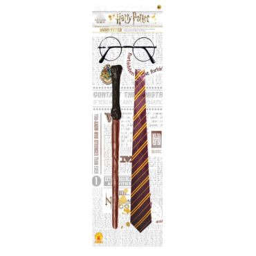 Pack accessoires baguette lunettes et cravate Harry Potter™ pour adulte Pack accessoires baguette lunettes et cravate Harry Potter™ pour adulte