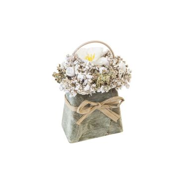 Panier trapézoïdal blanc avec graminées et aubépine, déco naturelle | jourdefete.com Panier trapézoïdal blanc avec graminées et aubépine, déco naturelle | jourdefete.com