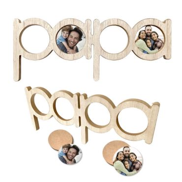 Cadre photo en bois mot " Papa " Cadre photo en bois mot " Papa "