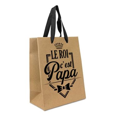 Pochette Cadeau en kraft - Le Roi c'est Papa Pochette Cadeau en kraft - Le Roi c'est Papa