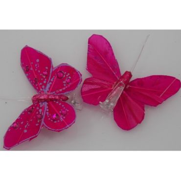 Sachet de 4 Papillons sur Pince avec Strass 8 Cm Sachet de 4 Papillons sur Pince avec Strass 8 Cm