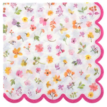 Serviettes en papier Pâques fleurs printemps bord ondulé rose | jourdefete.com Serviettes en papier Pâques fleurs printemps bord ondulé rose | jourdefete.com