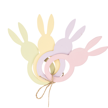 Ronds de serviette en bois en forme de lapins pour Pâques | jourdefete.com Ronds de serviette en bois en forme de lapins pour Pâques | jourdefete.com