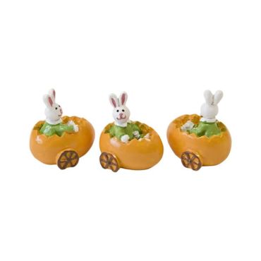 Lot de 3 lapins dans une carotte en résine | jourdefete.com Lot de 3 lapins dans une carotte en résine | jourdefete.com