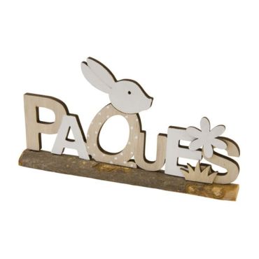 Décoration "Pâques" avec tête de lapin en bois | jourdefete.com Décoration "Pâques" avec tête de lapin en bois | jourdefete.com