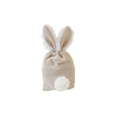 Sachet en tissu oreilles et pompon de lapin pour emballer vos cadeaux de Pâques avec douceur | jourdefete.com