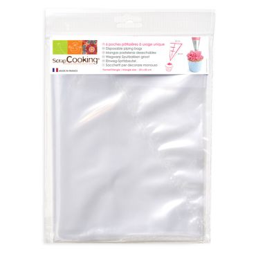 Lot de 6 poches à douilles jetables pour décoration pâtissière | jourdefete.com