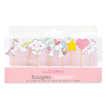 Bougies thème licorne pour décoration de gâteau féérique | jourdefete.com Bougies thème licorne pour décoration de gâteau féérique | jourdefete.com