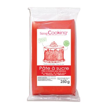 Pâte à sucre rouge 250g pour décoration de gâteaux | jourdefete.com Pâte à sucre rouge 250g pour décoration de gâteaux | jourdefete.com