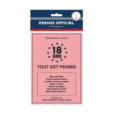 Un permis des 18 ans délivré par la république de l'apéro | jourdefete.com Un permis des 18 ans délivré par la république de l'apéro | jourdefete.com