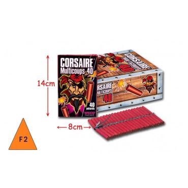 Pétarade de 40 coups avec packaging pirate | jourdefete.com