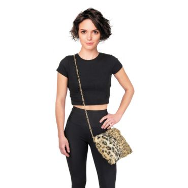 Sac à main en fausse fourrure léopard avec chaîne dorée | jourdefete.com Sac à main en fausse fourrure léopard avec chaîne dorée | jourdefete.com