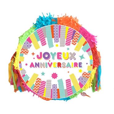piñata à tirer joyeux anniversaire de 44 cm | jourdefete.com piñata à tirer joyeux anniversaire de 44 cm | jourdefete.com