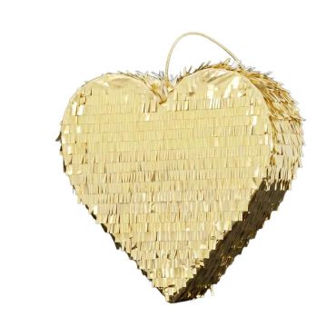 Piñata dorée métallisée en forme de cœur brillant pour fête élégante et mariage | jourdefete.com Piñata dorée métallisée en forme de cœur brillant pour fête élégante et mariage | jourdefete.com