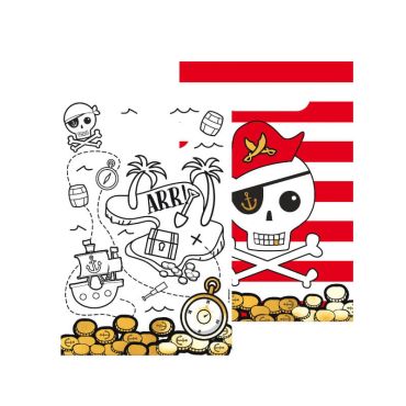 8 sacs cadeaux en papier collection pirate rouge | jourdefete.com 8 sacs cadeaux en papier collection pirate rouge | jourdefete.com
