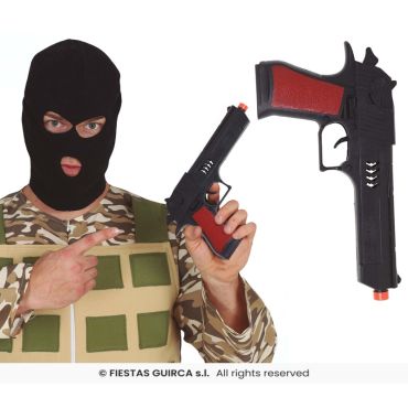 Pistolet jouet noir 27 cm pour des déguisements authentiques | jourdefete.com