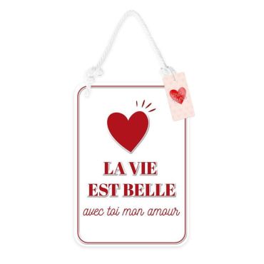 Une plaque blanche à suspendre lors de la Saint-Valentin | jourdefete.com Une plaque blanche à suspendre lors de la Saint-Valentin | jourdefete.com