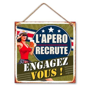 Plaque décorative murale l'apéro recrute | jourdefete.com Plaque décorative murale l'apéro recrute | jourdefete.com