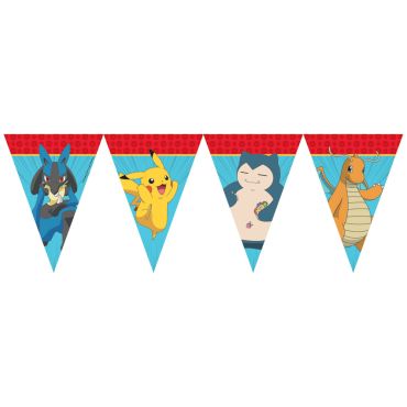 Guirlande fanions Pokémon avec Pikachu, Lucario, Ronflex et Dracolosse | jourdefete.com Guirlande fanions Pokémon avec Pikachu, Lucario, Ronflex et Dracolosse | jourdefete.com