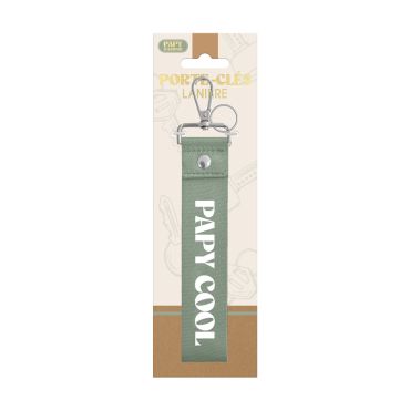 Porte-clés lanière Papy Cool vert kaki avec mousqueton | jourdefete.com Porte-clés lanière Papy Cool vert kaki avec mousqueton | jourdefete.com