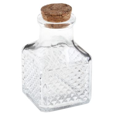 Pot carré vintage transparent avec bouchon liège pour décoration | jourdefete.com Pot carré vintage transparent avec bouchon liège pour décoration | jourdefete.com