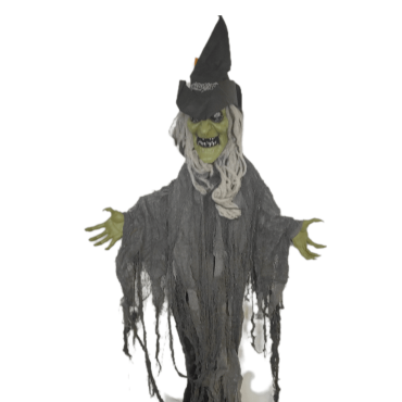 Cette sorcière animée pour Halloween parlera en prononçant des phrases telles que "Happy Halloween" sur un ton sarcastique | jourdefete.com Cette sorcière animée pour Halloween parlera en prononçant des phrases telles que "Happy Halloween" sur un ton sarcastique | jourdefete.com