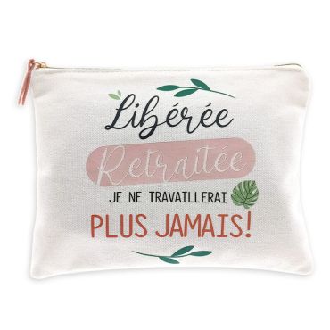 Pochette libérée retraitée je ne travaillerai plus jamais rose clair Pochette libérée retraitée je ne travaillerai plus jamais rose clair