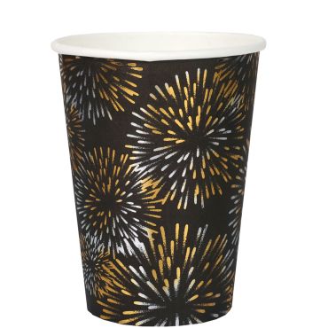 Gobelet réveillon or et argent 27 cl en carton x10 pour fête de fin d'année | jourdefete.com