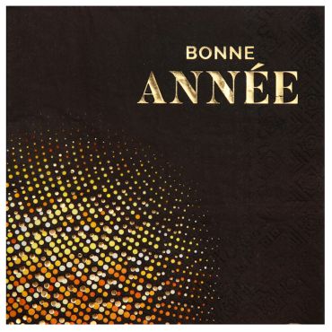 Serviettes en papier dorées "Bonne Année" pour fêtes de fin d'année | jourdefete.com Serviettes en papier dorées "Bonne Année" pour fêtes de fin d'année | jourdefete.com