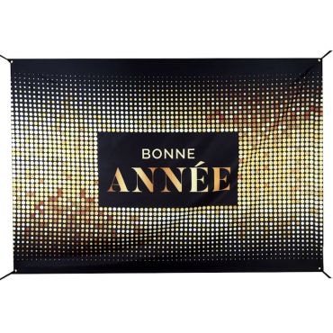 Toile de fond "Bonne Année" dorée pour le Nouvel An | jourdefete.com Toile de fond "Bonne Année" dorée pour le Nouvel An | jourdefete.com