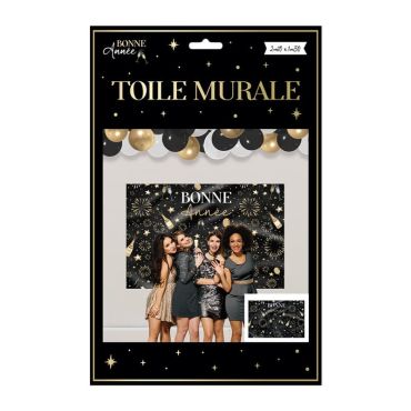 Une splendide toile murale noire pour le Nouvel An | jourdefete.com Une splendide toile murale noire pour le Nouvel An | jourdefete.com