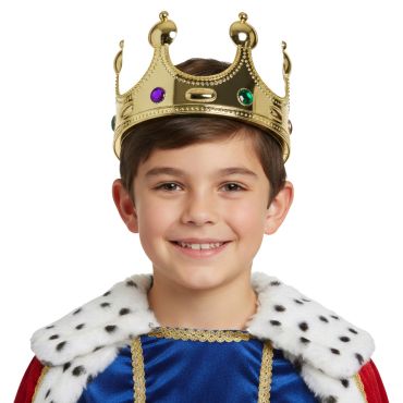 Couronne de roi enfant dorée avec pierres décoratives | jourdefete.com Couronne de roi enfant dorée avec pierres décoratives | jourdefete.com
