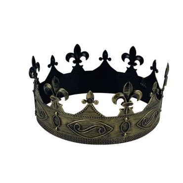 Couronne médiévale dorée avec ornements royaux | jourdefete.com