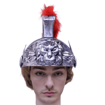 Casque de centurion romain avec lion et crête rouge | jourdefete.com Casque de centurion romain avec lion et crête rouge | jourdefete.com