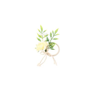 Rond de serviette - Rose et Jasmin - Couleur Jaune