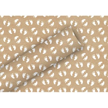 Papier cadeau kraft empreintes de pieds | jourdefete.com Papier cadeau kraft empreintes de pieds | jourdefete.com