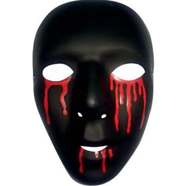 Masque Noir avec Larmes de Sang Masque Noir avec Larmes de Sang