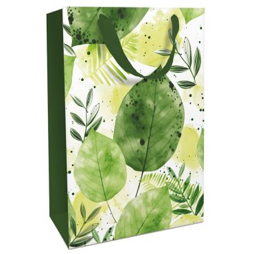 Sac cadeau Fashion Leaves Pine, motif feuilles vertes | jourdefete.com Sac cadeau Fashion Leaves Pine, motif feuilles vertes | jourdefete.com
