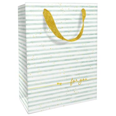 Sac cadeau Bleu Tendre "Love Line" 26 x 36 x 13 cm | jourdefete.com