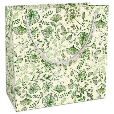 Sac cadeau motifs botaniques verts et élégants | jourdefete.com Sac cadeau motifs botaniques verts et élégants | jourdefete.com