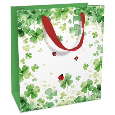 Sac cadeau Lucky You, motif trèfles et coccinelles | jourdefete.com Sac cadeau Lucky You, motif trèfles et coccinelles | jourdefete.com
