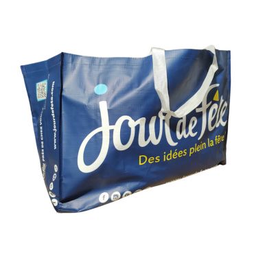 Sac cabas bleu Jour de Fête avec logo et slogan | jourdefete.com Sac cabas bleu Jour de Fête avec logo et slogan | jourdefete.com