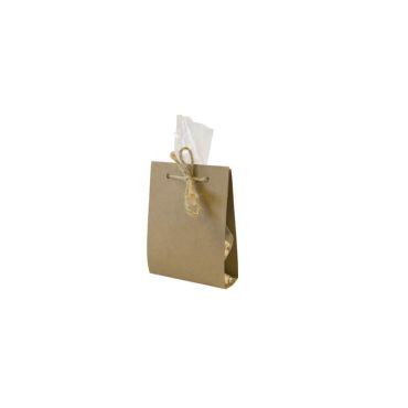 6 sacs transparents avec décor en papier kraft contenants à dragées 6 sacs transparents avec décor en papier kraft contenants à dragées