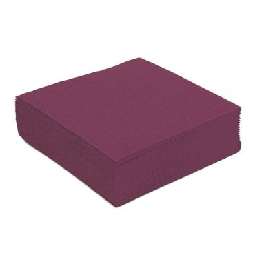Sachet de 50 serviettes 38cm x 38cm en papier - Prune | jourdefete.com