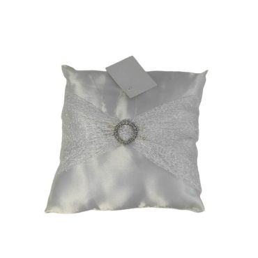 Coussin pour alliances avec strass - 19 x 19 cm - Ivoire Satiné | jourdefete.com Coussin pour alliances avec strass - 19 x 19 cm - Ivoire Satiné | jourdefete.com